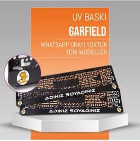 Resim Garfield Plakalık, 2 Adet Premium Uv Baskı, Plakalıkhane 