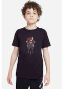 Resim Motor Noelbaba Kuru Kafa Rock Metal Baskılı Unisex Çocuk Siyah T 
