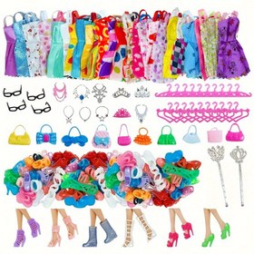 Resim YADIYADI 50 adet El Yapımı Bebek Kıyafet Seti - Trendy Mini Kıyafetler, Ayakkabılar ve Aksesuarlar - Kızlar için Hediyeler - Cadılar Bayramı / Şükran Günü / Noel 