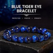 Resim 1 adet 8mm Mavi Kaplan Gözü Boncuklu Bilezik - Yüksek Kaliteli Taşlı Takı, Koruyucu, Pozitif ve Güçlü Özelliklerle - Günlük Giyim veya Arkadaş ve Aile İçin Benzersiz Bir Hediye İçin Zarif Moda Aksesuarı, Günlük Bilezik|Zarif Bilezik|Pürüzsüz Dokulu Boncuklar, Kaplan Gözü Bileziği 