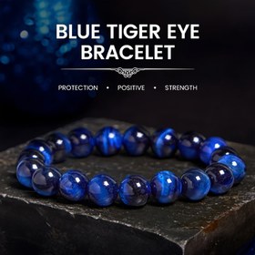 Resim 1 adet 8mm Mavi Kaplan Gözü Boncuklu Bilezik - Yüksek Kaliteli Taşlı Takı, Koruyucu, Pozitif ve Güçlü Özelliklerle - Günlük Giyim veya Arkadaş ve Aile İçin Benzersiz Bir Hediye İçin Zarif Moda Aksesuarı, Günlük Bilezik|Zarif Bilezik|Pürüzsüz Dokulu Boncuklar, Kaplan Gözü Bileziği 