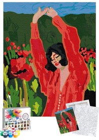 Resim Sayılarla Boyama Seti 40 x 50 CM Tuval Şasesine Gerili Çiçeğin Dünyası 