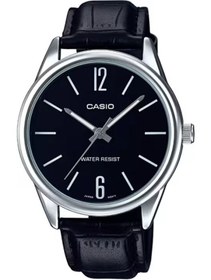 Resim Casio Kasası Gümüş Kordonu Ve Kadranı Siyah Renk Erkek Kol Saati 