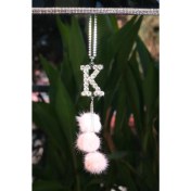 Resim Minik Ponponlu Harfli Dikiz Süsü Açık Pembe 