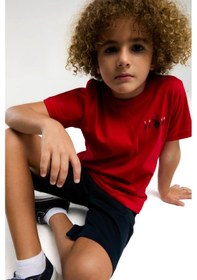 Resim U.s. Polo Assn. Erkek Çocuk Sırt Yazılı Kırmızı Şortlu Bermuda Pijama Takım Kırmızı 