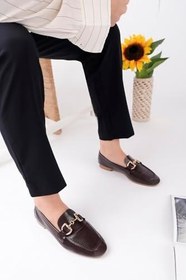 Resim Muggo STRİDE Metal Tokalı Kadın Günlük Loafer Ayakkabı 