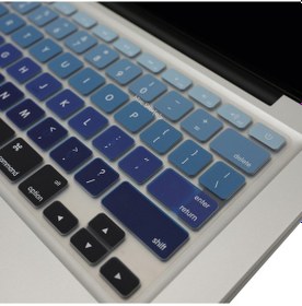 Resim Apple Uyumlu MacBook Air Pro Klavye Koruyucu Us-abd İngilizce Ombre Eski Usb'li Model 2008-2017 İle Lacivert Mavi 