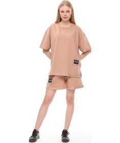 Resim Hgfashion İkili Şort Tişört Takımı Kahverengi 