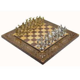 Resim Gifthome Metal Satranç Takımı - Seti battal ispanyol parlak Taş d 