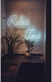Resim Neon Led Işıklı Relax Tıme Yazısı 40Cmx60Cm 