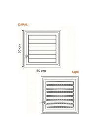 Resim Menfez 60x60 Cm - Banyo, Tuvalet, Wc Havalandırma Menfezi - Plastik - Antrasit - Ölçü Seçenekli Çok Renkli 