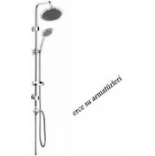 Resim Yağmur Sistem Yuvarlak Başlı Duş Takımı Krom 