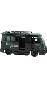 Resim Oyuncak Minibüs Işıklı Sesli Duman Çıkaran Sürtmeli Minibüs Siyah 