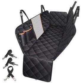 Resim Sones Araba Arka Koltuk Su Geçirmez Yapışmaz Saç Pet Mat, Boyut: 147x137x40cm Fileli Turuncu Cepli 