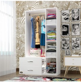 Resim Kenzlife giysi dolabı hülagü 175*90*40 byz gardırop 2 çekmeceli 