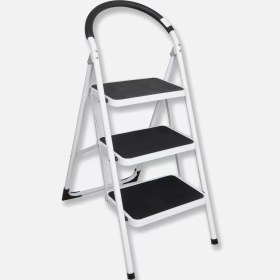 Resim 3 Basamaklı Katlanır Merdiven Kaymaz Geniş Basamaklı Ev & Mutfak Tipi 150 Kg Kapasite Emniyetli 1 Adet 