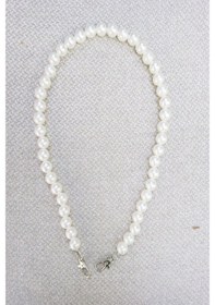 Resim Dekoratif Kısa Incili Cüzdan & Çanta Askısı 50Cm Beyaz 