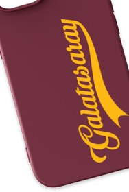 Resim Galatasaray El Yazı Bordo Silikon Telefon Kılıfı - iPhone 15 