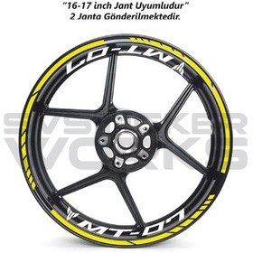 Resim Yamaha Mt-07 Jant Sticker Dış Ve İç Set Sticker Jant Şeridi Sarı 