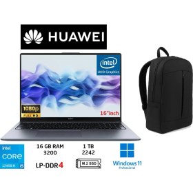 Resim Huawei matebook D16 Intel Core I5 12450H 16GB 1tb SSD W11 Pro 16" Duddi Çanta 