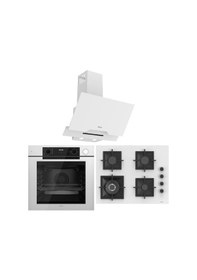 Resim Ferre QEP64CB - SC406-WFA - D064-SA Fryart Artline Steam Beyaz Ankastre Set 
