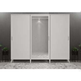 Resim Beyzade Sürgülü Portmanto Vestiyer Beyaz- Ücretsiz Kurulum 240 Cm 