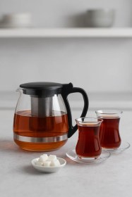 Resim Cam Demlik 700 Ml Siyah Kapaklı Siyah 
