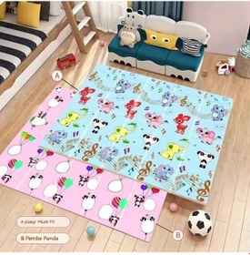 Resim Ev Tipi Katlanır Sürüngen Yastığı Kalınlaştırır Pembe Panda Nota Bebek Fil 120 X 180 Cm 