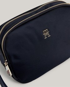 Resim Tommy Hilfiger Kadın Logolu Deri Kart Bölmeli Günlük Kullanım Lacivert Omuz Çantası Aw0aw15638-dw6-7442 