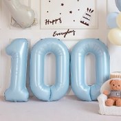 Resim 1 adet Vintage Mavi 101.6cm Folyo Numara Balonu - Doğum Günü, Yıldönümü & Sevgililer Günü Kutlamaları için İdeal, Dayanıklı Alüminyum Film, Karışık Renkler, Elektrik Gerektirmez, Doğum Günü Balonları 