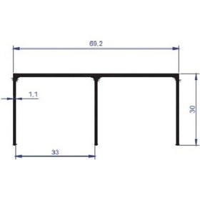 Resim Nsp Alüminyum Sürgülü Kapı Dolap Rayı Üst Ray Profili 3 Metre 1'L 531958985 