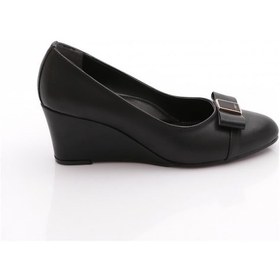 Resim Dgn 25323 Kadin Tokali Dolgu Taban Ayakkabi Siyah 