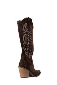 Resim Deery Kadın Hakiki Süet Kahverengi Western Çizme 