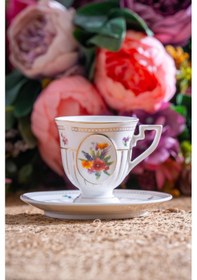 Resim Acar Shırley 6 Kişilik Porselen Kahve Fincanı Takımı - 90 Ml renkli 