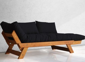Resim WOODESK ADALAR MASİF AHŞAP KANEPE, TİK-SİYAH RENK 