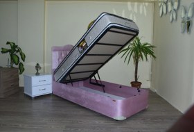Resim Bengi Ticaret Silinebilir Kumaş Tek Kişilik Pembe Baza + Başlık 100 x 200 cm 