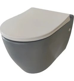 Resim Güral Vit Uno Asma Klozet Mat Gri Renk + Beyaz Kapak 