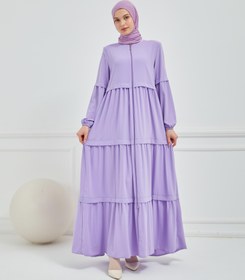 Resim Kat Detaylı Bol Kesim Ferace Lila | 206839 - 44 / Lila 