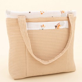 Resim Bebek Bakım Çantası - Bej Petek - Turuncu Gökkuşağı 