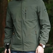 Resim Erkek Hafif Kapüşonlu Ceket - Rüzgar Geçirmez, Zip Detaylı Cep Detaylı, Hafif Kesim Yürüyüş, Açık Hava Sporları, Günlük Giyim İçin - Erkek ve Kadınlar İçin Unisex Tasarım, Yürüyüş Ekipmanı, Dayanıklı Kumaş 