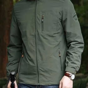 Resim Erkek Hafif Kapüşonlu Ceket - Rüzgar Geçirmez, Zip Detaylı Cep Detaylı, Hafif Kesim Yürüyüş, Açık Hava Sporları, Günlük Giyim İçin - Erkek ve Kadınlar İçin Unisex Tasarım, Yürüyüş Ekipmanı, Dayanıklı Kumaş 