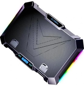 Resim Vortex 8x Turbo LED Fan - 10 Modlu Rgb - LCD Ekran - Ayarlabilir Fan Hızı - 7 Kademeli Stant - 2x USB - Metal Mesh Zemin Notebook Soğutucu 