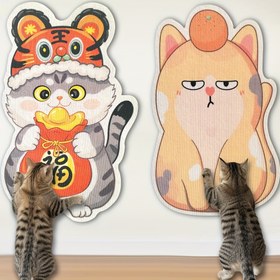 Resim Kendinden Yapışkanlı Kedi Tırmalama Tahtası, Polyester Malzeme, Sevimli Karikatür Tırmanma Matı için Kediler, Mobilya Duvar Değiştirme Çizik Pedi, Yavru Kedi Pençe Bileme Dekoratif Tırmanma Sticker 