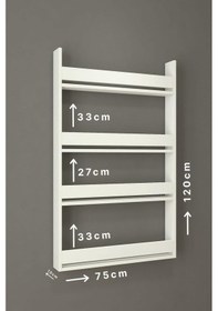 Resim Montessori Çocuk Kitaplığı 4 Raflı Duvar Tipi Beyaz Kitaplık - Eğitici Tasarım 