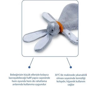 Resim Babyjem Emzik Askılı Tavşan Uyku Arkadaşı Gri 