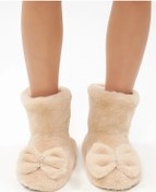 Resim Liana Ev Terlik Çorapları Kürklü Ve Fiyonk İle Sıcak 265655306 Bej 