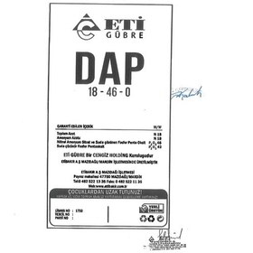 Resim Eti Dap 18 46 Azot Fosfor Fosfat Kök Kışlık Taban Gübresi 50 KG 