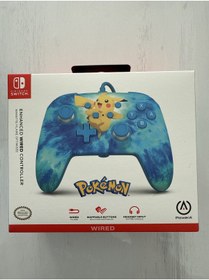 Resim Powera Nintendo Switch için geliştirilmiş kablolu Controller – Tie Dye Pikachu, Gamepad 