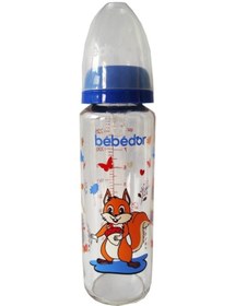 Resim Bebedor Desenli Silikon Emzikli Orta Akış Lacivert 250 Ml Kod: 31302 Cam Biberon 