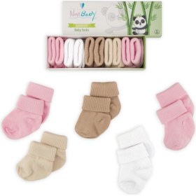Resim Novibaby 5'li Bambu Yenidoğan Bebek Çorap I Sweet I 0-6 Ay 
